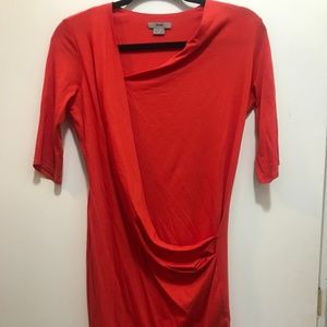 Helmut by Helmut Lang Red Cotton Shirt Dress Sz S